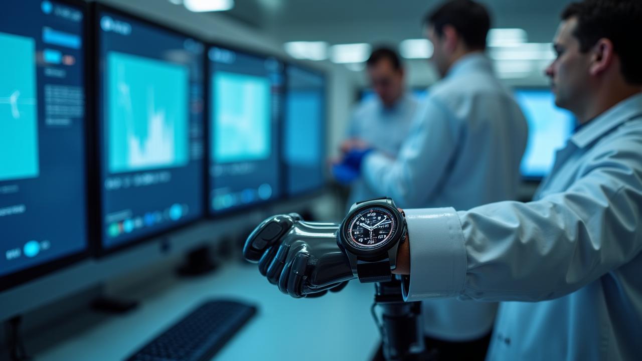 Solstice Gear team testing high-end GPS watches in a specialized sports lab