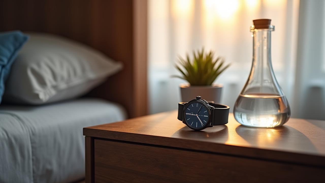 High-end professional smartwatch on a modern bedside table